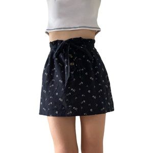 American Eagle Paper Bag Miniskirt with Flowers